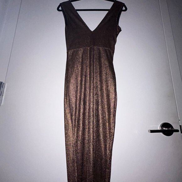 Bronze beautiful Dress  with Split, XS - Picture 12 of 12